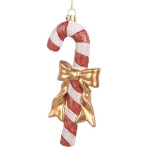 Adorno de Navidad Bastón de Caramelo Clayre & Eef 66084 8x3x18 cm Rojo y Blanco