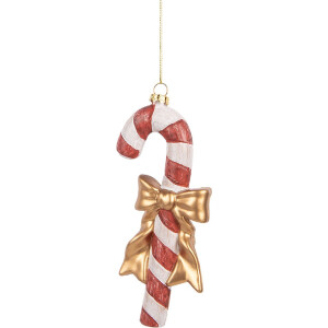 Adorno de Navidad Bastón de Caramelo Clayre & Eef 66084 8x3x18 cm Rojo y Blanco