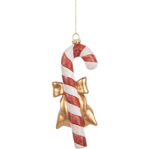 Adorno de Navidad Bastón de Caramelo Clayre & Eef 66084 8x3x18 cm Rojo y Blanco
