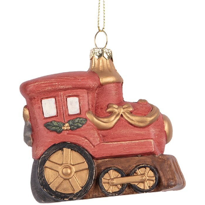 Adorno de Locomotora Clayre & Eef 66087 9x5x9 cm Rojo-Dorado