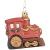 Adorno de Locomotora Clayre & Eef 66087 9x5x9 cm Rojo-Dorado