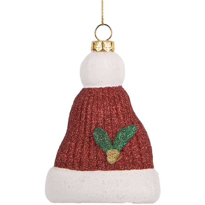 Clayre & Eef 66089 Adorno colgante Sombrero de Papá Noel 7x4x10 cm Rojo