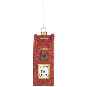 Adorno Colgante Buzón de Correo Clayre & Eef 66091 5x4x11 cm Rojo y Blanco