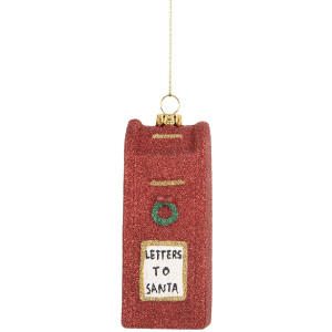 Adorno Colgante Buzón de Correo Clayre & Eef 66091 5x4x11 cm Rojo y Blanco