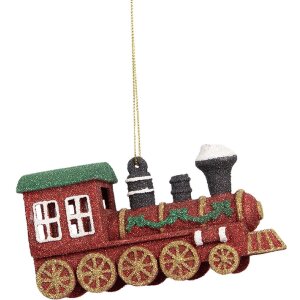 Clayre & Eef 66092 Adorno para Colgar Locomotora 12x4x7 cm Rojo Verde