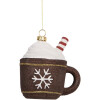 Clayre & Eef 66096 Adorno Colgante Taza 9x7x10 cm Marrón Blanco
