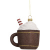 Clayre & Eef 66096 Adorno Colgante Taza 9x7x10 cm Marrón Blanco