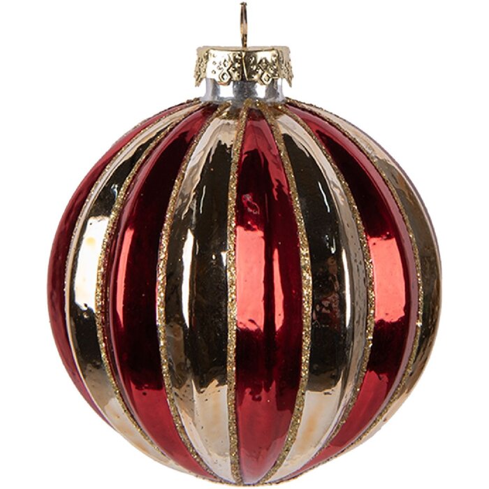 Adorno navideño Clayre & Eef 6GL5135 Ø 8x8 cm Rojo Dorado