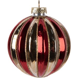 Adorno navideño Clayre & Eef 6GL5135 Ø 8x8 cm Rojo Dorado