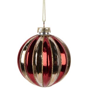 Adorno navideño Clayre & Eef 6GL5135 Ø 8x8 cm Rojo Dorado