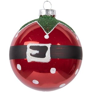 Adorno de Navidad Clayre & Eef 6GL5138 Ø 8 cm Rojo