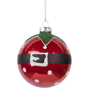 Adorno de Navidad Clayre & Eef 6GL5138 Ø 8 cm Rojo