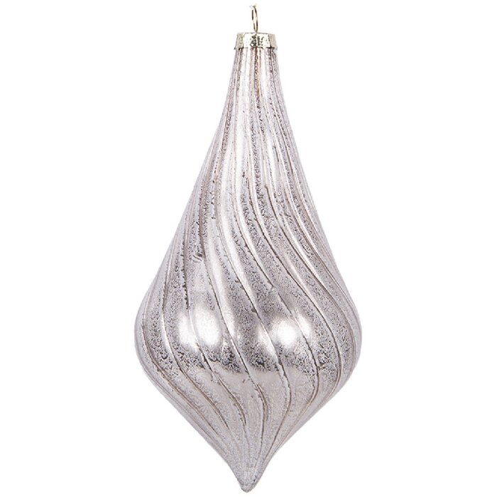 Adorno de Navidad Clayre & Eef 6GL5143 Ø 8x17 cm Plateado
