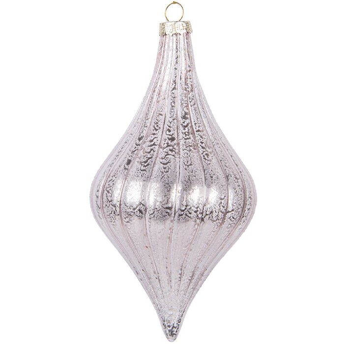 Clayre & Eef 6GL5146 Adorno de Navidad Rosa Ø 8x15 cm