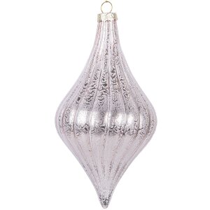 Clayre & Eef 6GL5146 Adorno de Navidad Rosa Ø 8x15 cm
