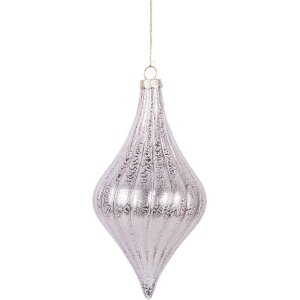 Clayre & Eef 6GL5146 Adorno de Navidad Rosa Ø 8x15 cm