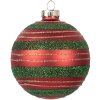 Bola de Navidad Clayre & Eef 6GL5170 Roja y Verde Ø 8 cm