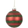 Bola de Navidad Clayre & Eef 6GL5170 Roja y Verde Ø 8 cm