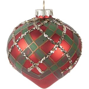 Adorno navideño Clayre & Eef 6GL5172 Ø 8x8 cm Rojo y Verde