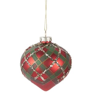 Adorno navideño Clayre & Eef 6GL5172 Ø 8x8 cm Rojo y Verde