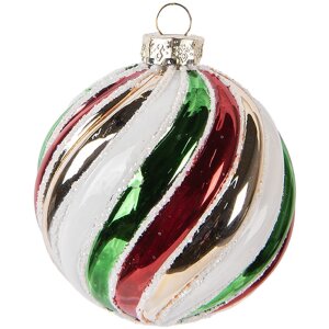 Clayre & Eef 6GL5174 Adorno de Navidad Ø 8x8 cm Multicolor