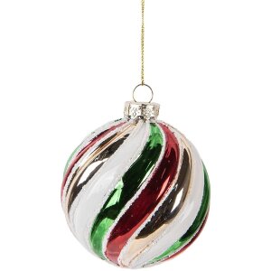 Clayre & Eef 6GL5174 Adorno de Navidad Ø 8x8 cm Multicolor