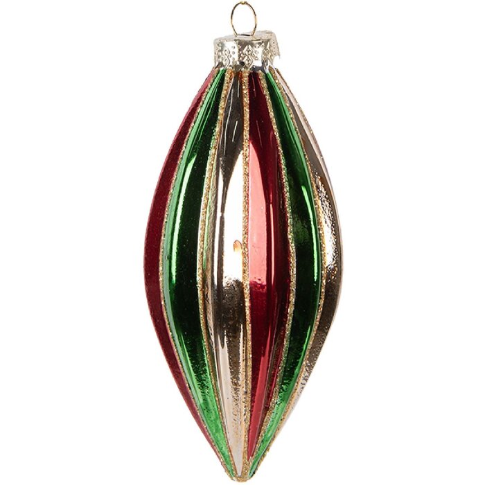 Clayre & Eef 6GL5175 Adorno de Navidad Ø 6x13 cm Multicolor