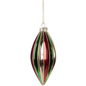 Clayre & Eef 6GL5175 Adorno de Navidad Ø 6x13 cm Multicolor