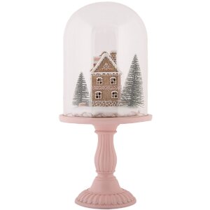 Clayre & Eef 6GL5189 Campana de cristal con decoración LED Ø 17x36 cm