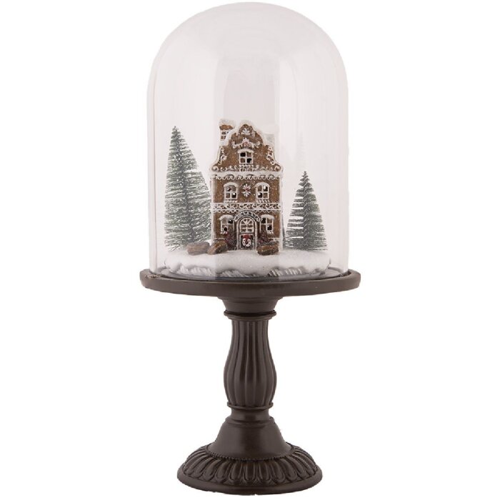 Clayre & Eef 6GL5190 Campana de cristal con decoración LED Ø 17x36 cm