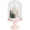 Clayre & Eef 6GL5191 Campana de Cristal con Decoración LED Rosa 17x30 cm