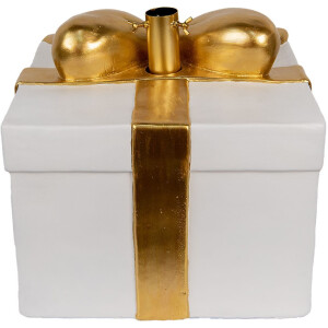 Soporte para árbol de Navidad Clayre & Eef 6MG0106 36x35x33 cm Blanco Dorado