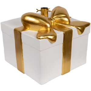 Soporte para árbol de Navidad Clayre & Eef 6MG0106 36x35x33 cm Blanco Dorado