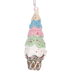 Clayre & Eef 6PR5300 Adorno Colgante Pastel Ø 5x13 cm Multicolor