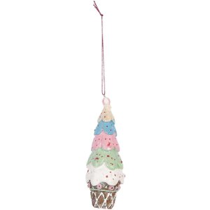 Clayre & Eef 6PR5300 Adorno Colgante Pastel Ø 5x13 cm Multicolor
