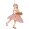Adorno de Bola Bailarina Clayre & Eef 6PR5303 Rosa Beige 7x7x11 cm