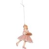 Adorno de Bola Bailarina Clayre & Eef 6PR5303 Rosa Beige 7x7x11 cm