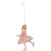 Adorno de Bola Bailarina Clayre & Eef 6PR5303 Rosa Beige 7x7x11 cm