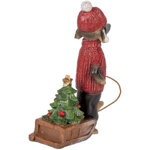 Decoración Perro Teckel Clayre & Eef 6PR5305 8x4x13 cm Marrón Rojo