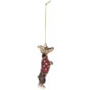 Clayre & Eef 6PR5306 Adorno Colgante Perro 4x3x10 cm Marrón Rojo