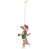 Clayre & Eef 6PR5308 Adorno colgante Perro 6x3x10 cm Marrón y Verde