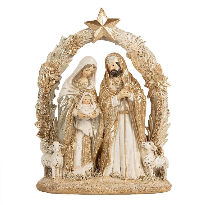 Grupo Navideño Clayre & Eef 6PR5646 19x7x24 cm Beige-Dorado