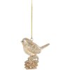 Adorno Colgante Pájaro Clayre & Eef 6PR5660 6x3x6 cm Beige-dorado