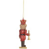 Clayre & Eef 6PR5663 Adorno Colgante Oso 4x4x11 cm Marrón-Rojo