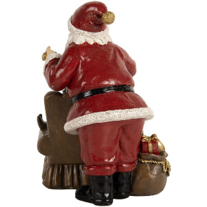 Decoración Papá Noel con Niños Clayre & Eef 6PR5668 17x13x18 cm Rojo