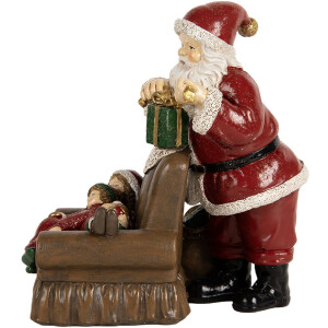 Decoración Papá Noel con Niños Clayre & Eef 6PR5668 17x13x18 cm Rojo