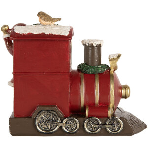 Clayre & Eef 6PR5669 Decoración Papá Noel con Locomotora 16x10x13 cm Rojo