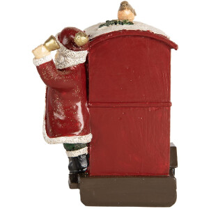 Clayre & Eef 6PR5669 Decoración Papá Noel con Locomotora 16x10x13 cm Rojo