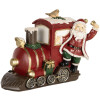 Clayre & Eef 6PR5669 Decoración Papá Noel con Locomotora 16x10x13 cm Rojo