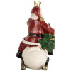Clayre & Eef 6PR5671 Decoración Papá Noel sobre un Cisne 13x10x16 cm Rojo y Blanco